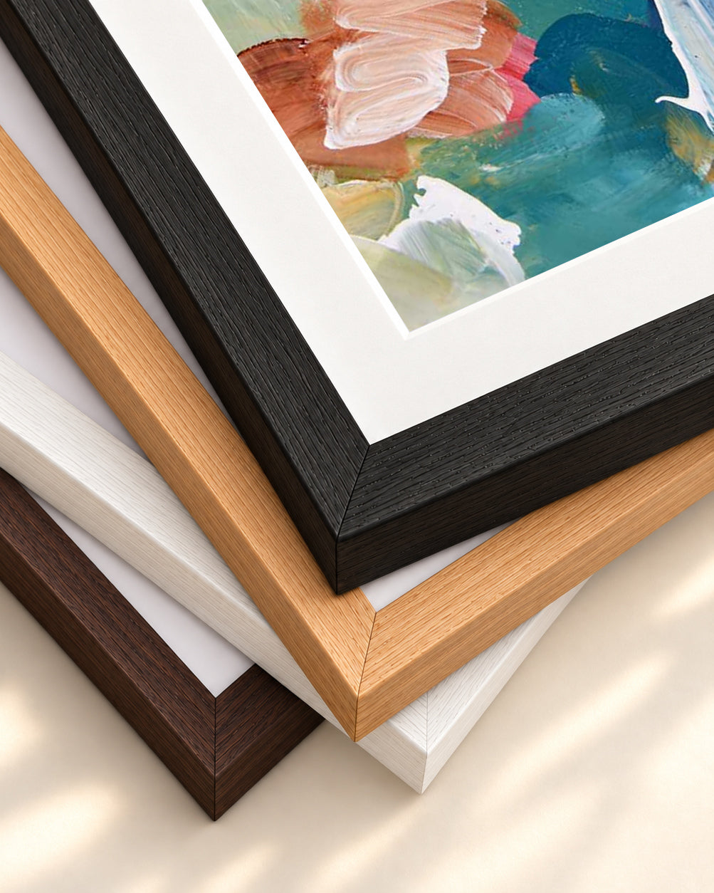 Abstract 313 Art Print — framed print corner with 5 cm mount and bevel
