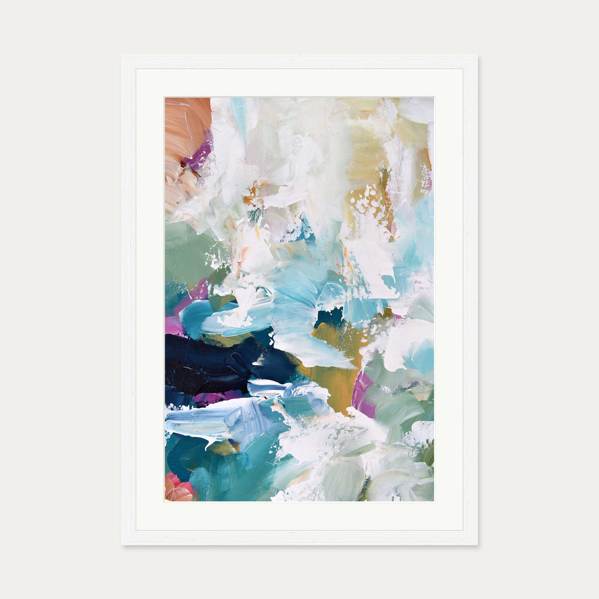 Abstract 314 Art Print — 50 x 70 cm — White Frame