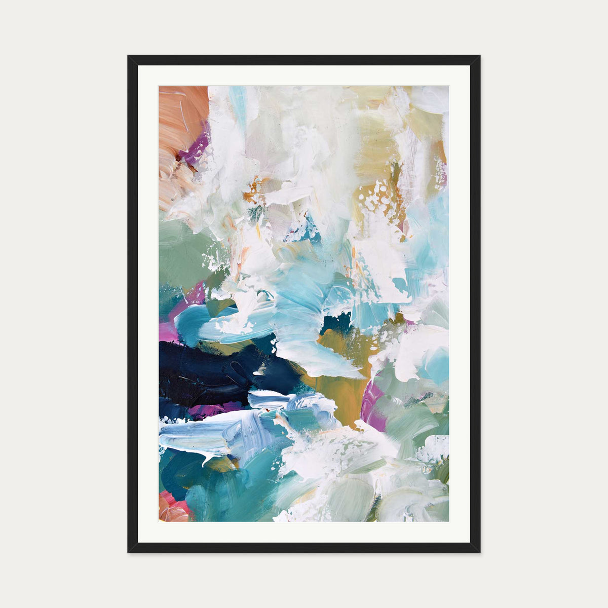 Abstract 314 Art Print — 70 x 100 cm — Black Frame