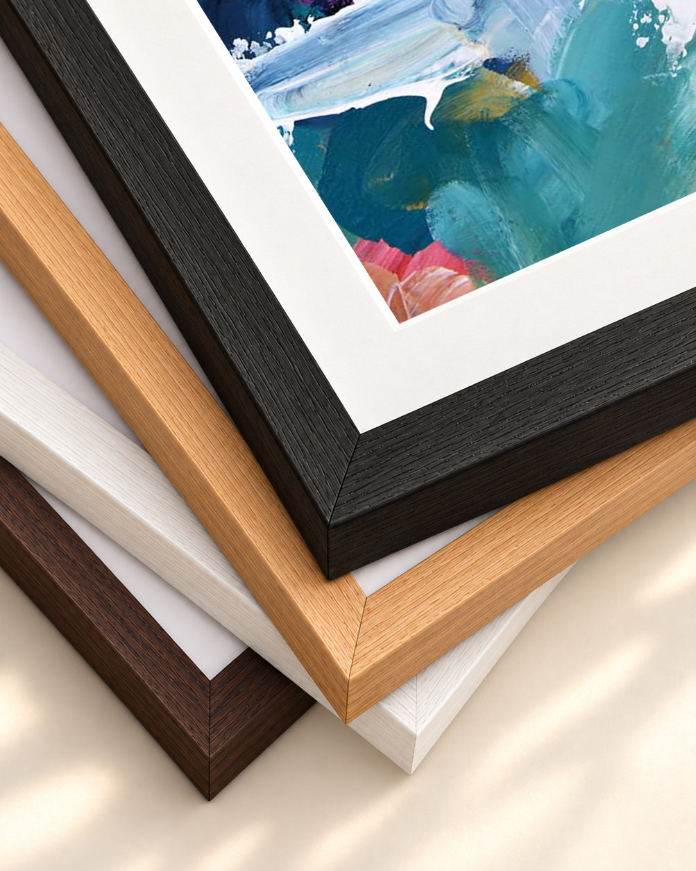 Abstract 314 Art Print — framed print corner with 5 cm mount and bevel
