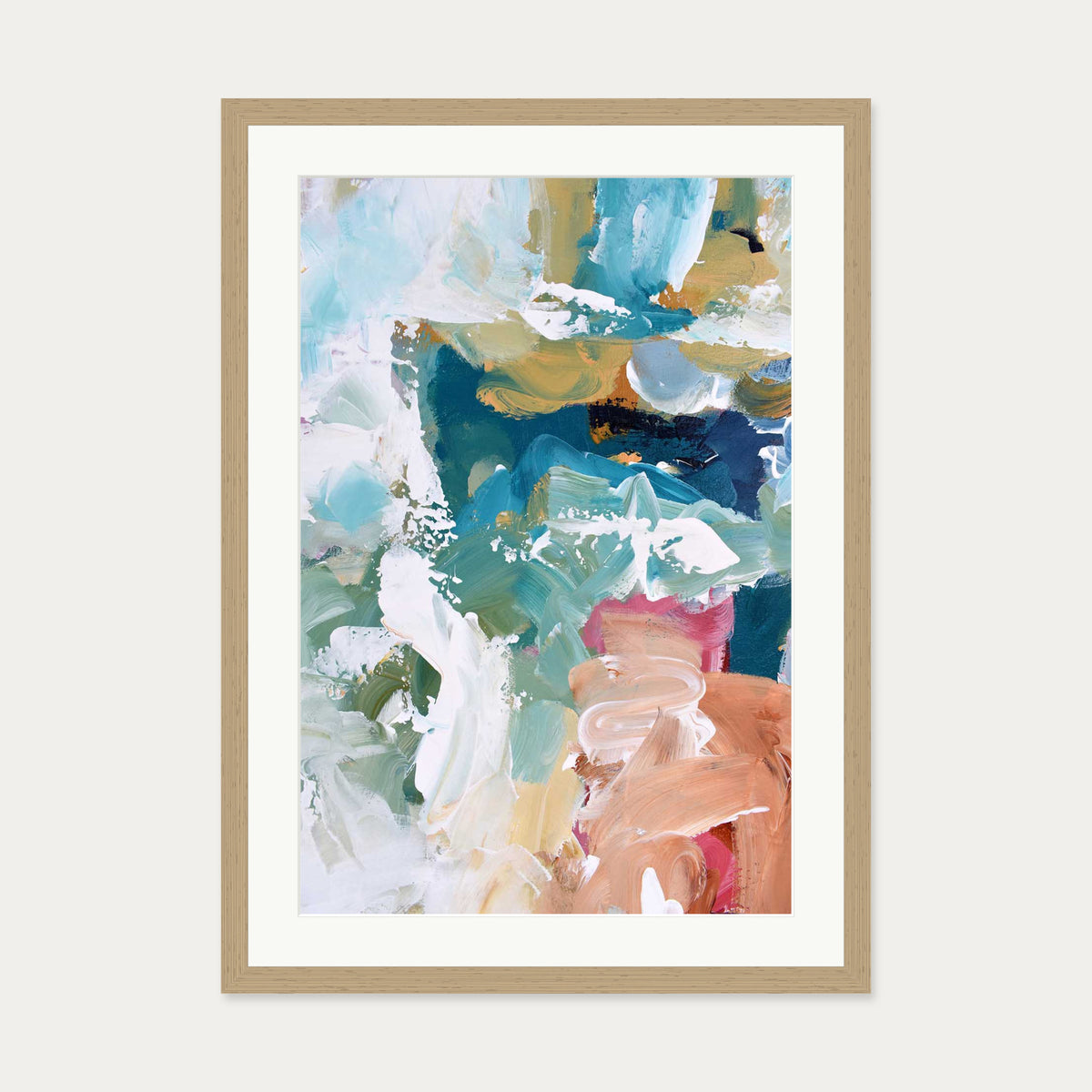 Abstract 315 Art Print — 50 x 70 cm — Oak Frame