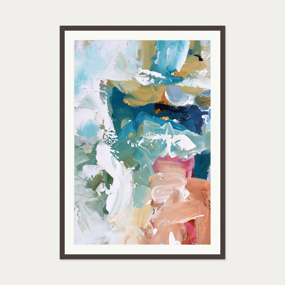 Abstract 315 Art Print — 70 x 100 cm — Brown Frame