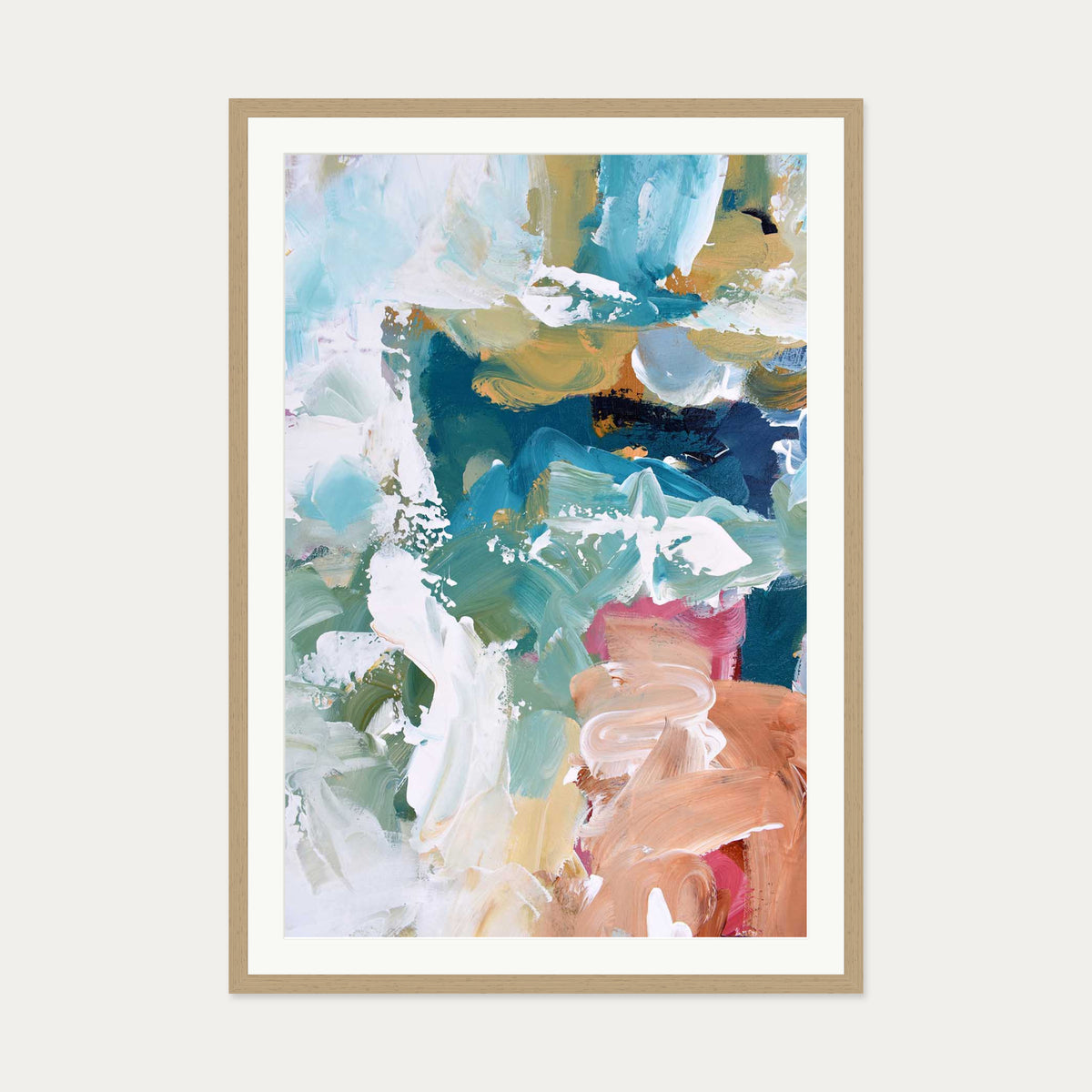 Abstract 315 Art Print — 70 x 100 cm — Oak Frame