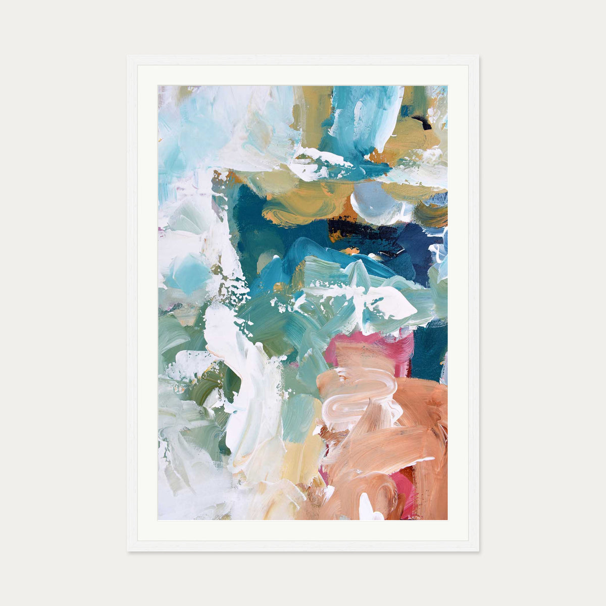 Abstract 315 Art Print — 70 x 100 cm — White Frame