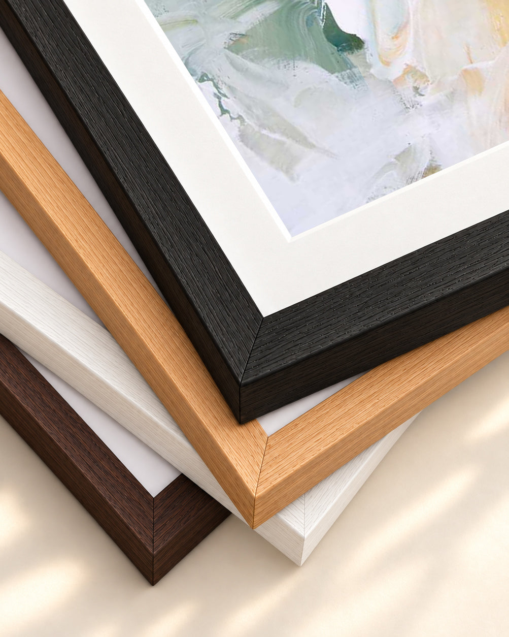 Abstract 315 Art Print — framed print corner with 5 cm mount and bevel