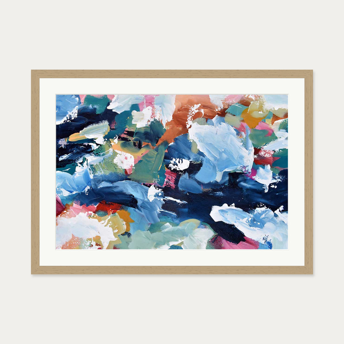 Abstract 316 Art Print — 50 x 70 cm — Oak Frame