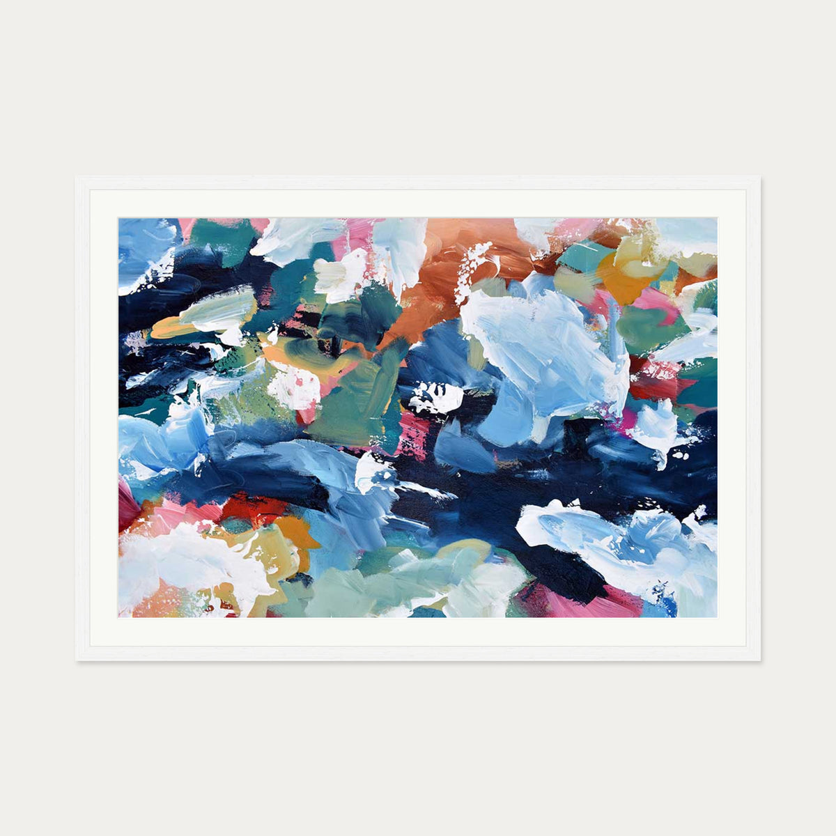 Abstract 316 Art Print — 70 x 100 cm — White Frame