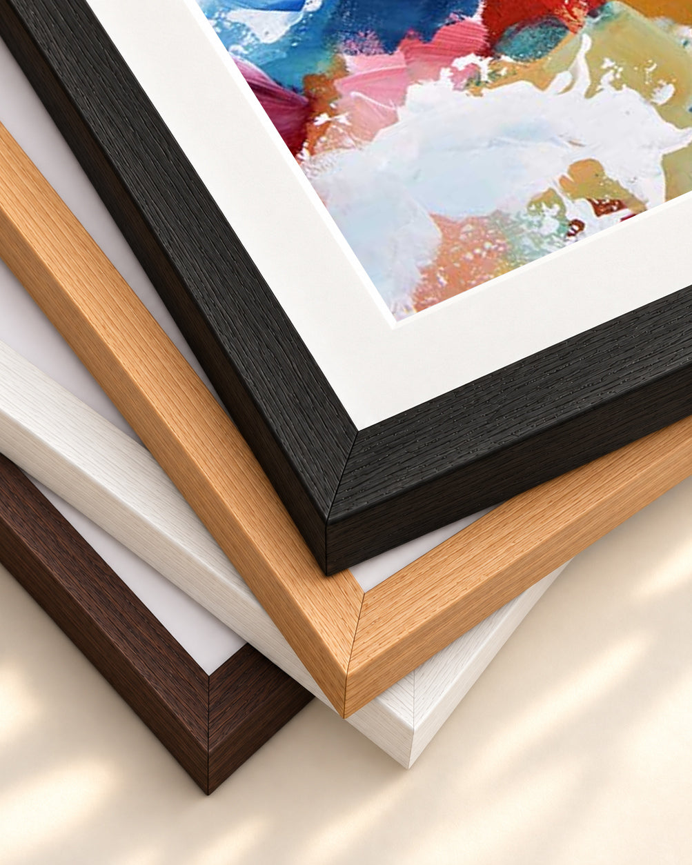 Abstract 316 Art Print — framed print corner with 5 cm mount and bevel