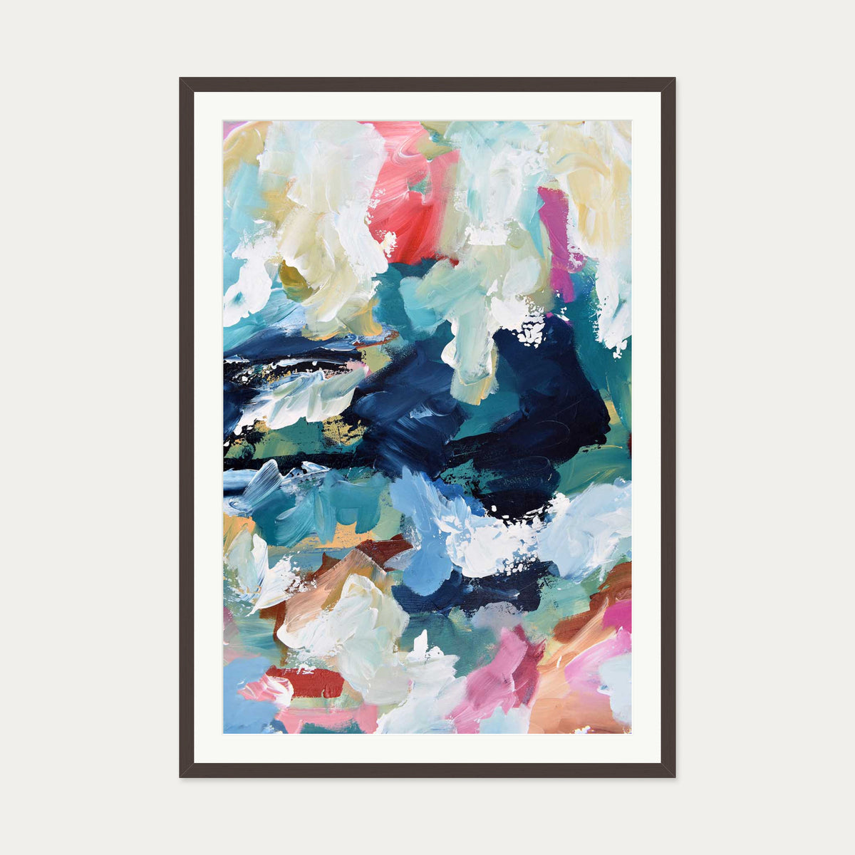 Abstract 317 Art Print — 70 x 100 cm — Brown Frame