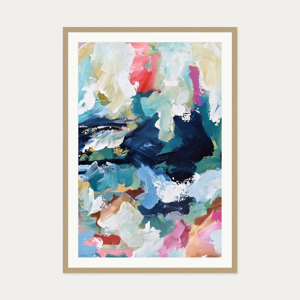 Abstract 317 Art Print — 70 x 100 cm — Oak Frame