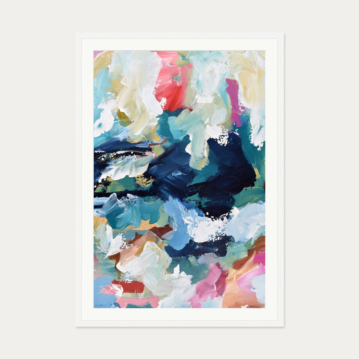 Abstract 317 Art Print — 70 x 100 cm — White Frame