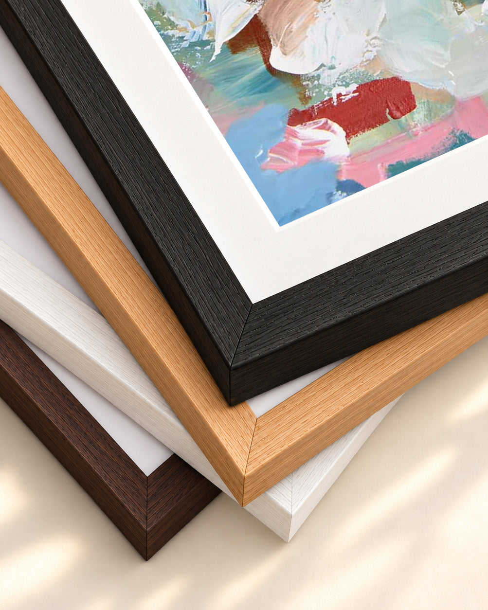 Abstract 317 Art Print — framed print corner with 5 cm mount and bevel