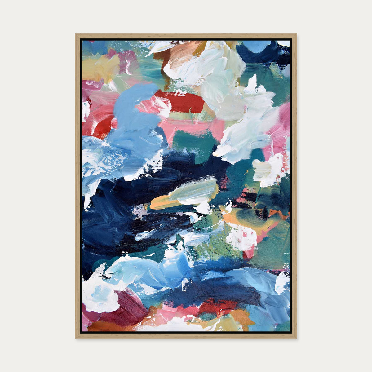 Abstract 319 Canvas Art — 50 x 70 cm — Oak Frame