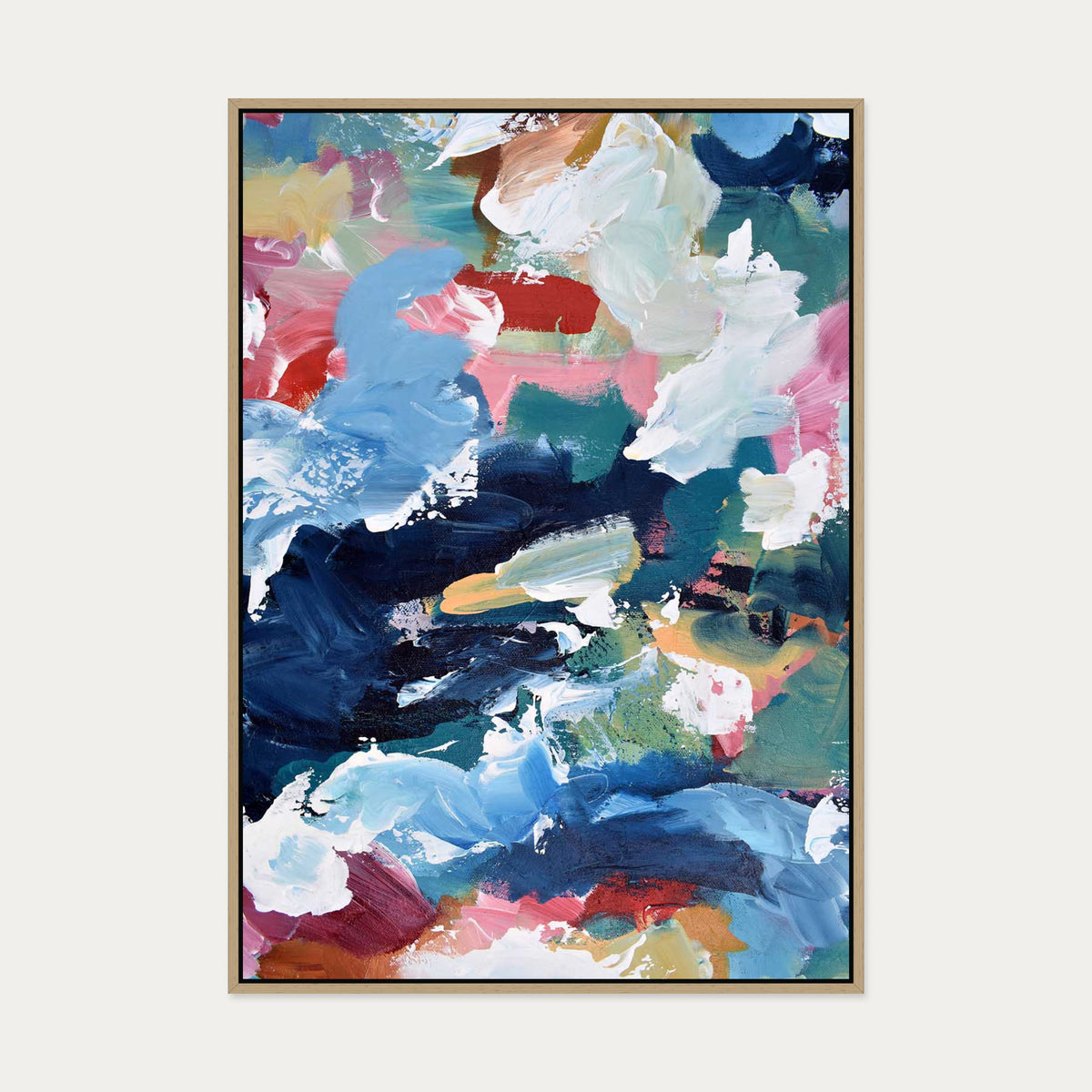 Abstract 319 Canvas Art — 70 x 100 cm — Oak Frame
