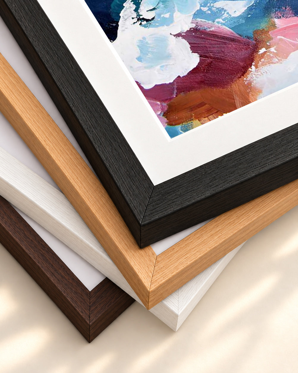 Abstract 319 Art Print — framed print corner with 5 cm mount and bevel