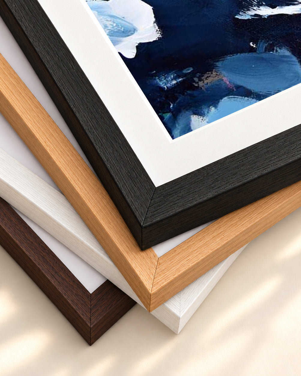 Abstract 320 Art Print — framed print corner with 5 cm mount and bevel