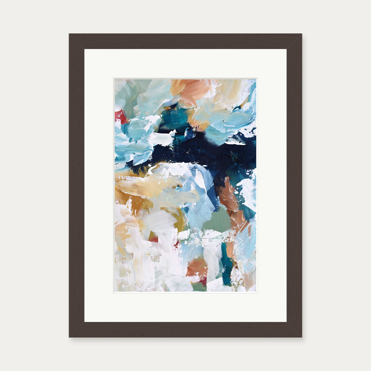 Abstract 323 Art Print — 30 x 40 cm — Brown Frame