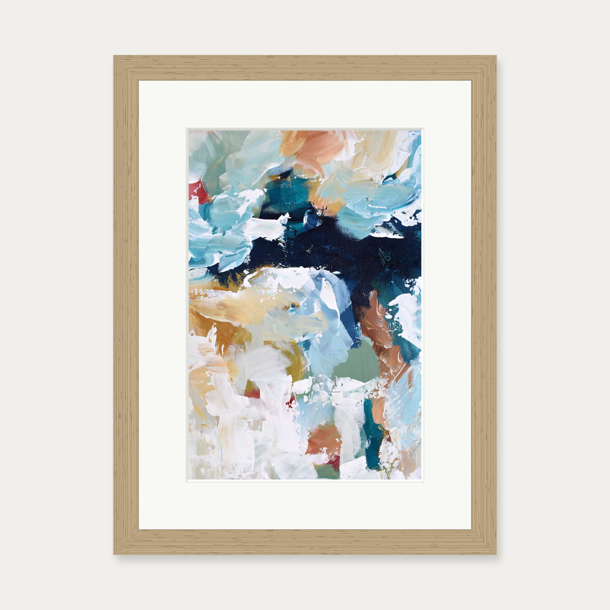 Abstract 323 Art Print — 30 x 40 cm — Oak Frame