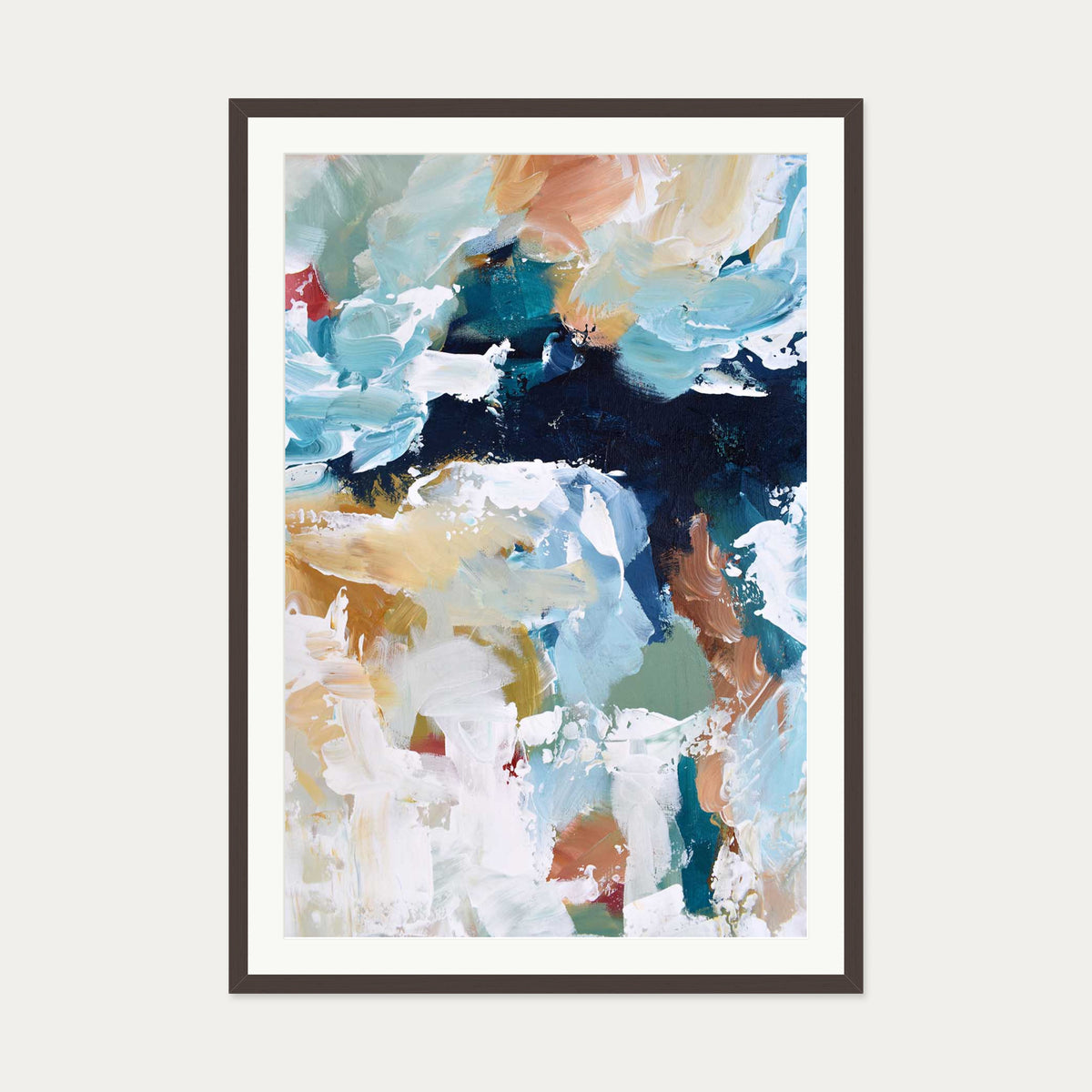 Abstract 323 Art Print — 70 x 100 cm — Brown Frame