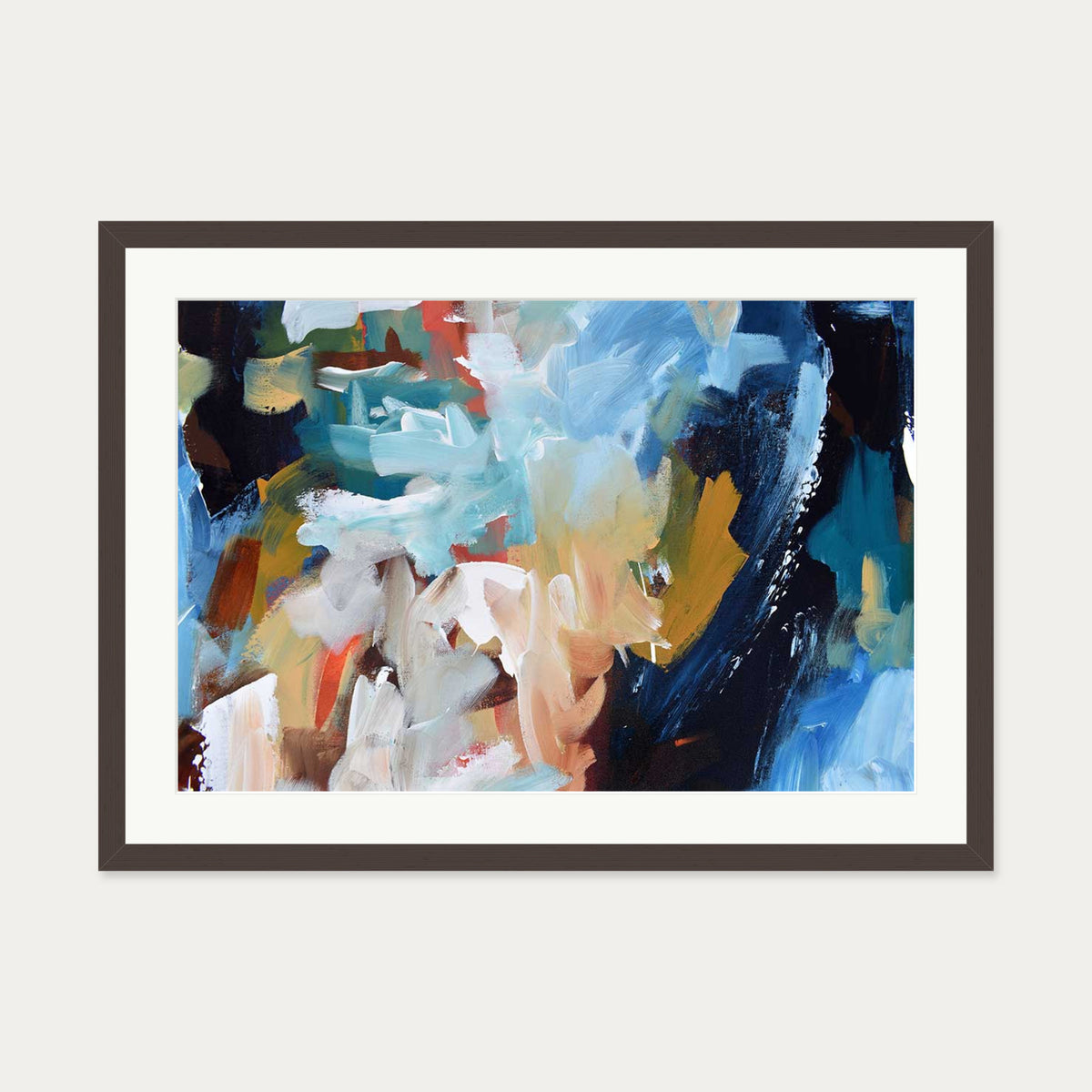 Abstract 325 Art Print — 50 x 70 cm — Brown Frame