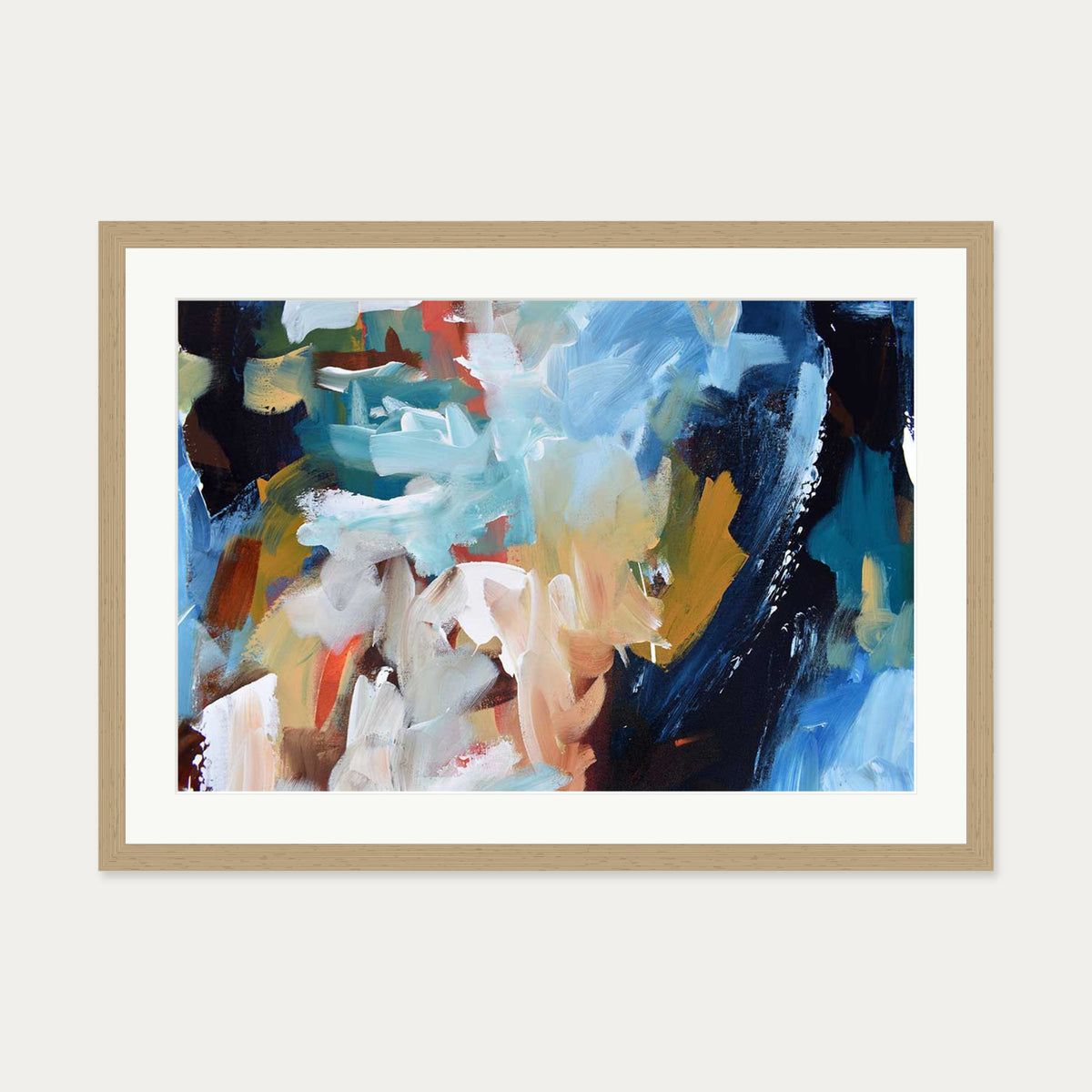 Abstract 325 Art Print — 50 x 70 cm — Oak Frame