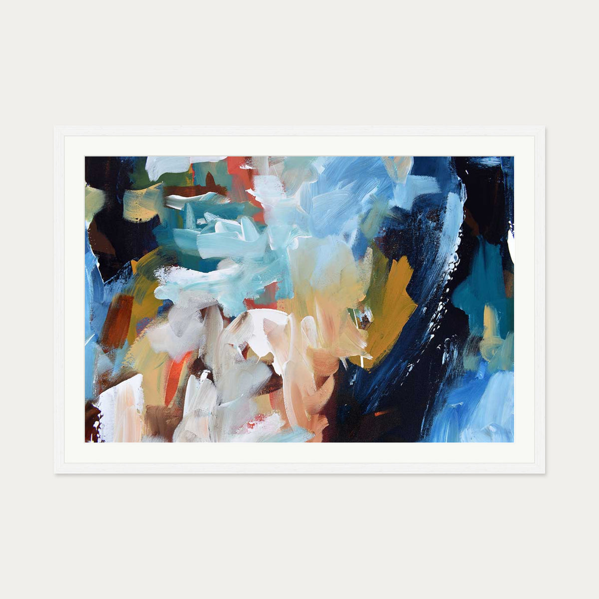 Abstract 325 Art Print — 70 x 100 cm — White Frame