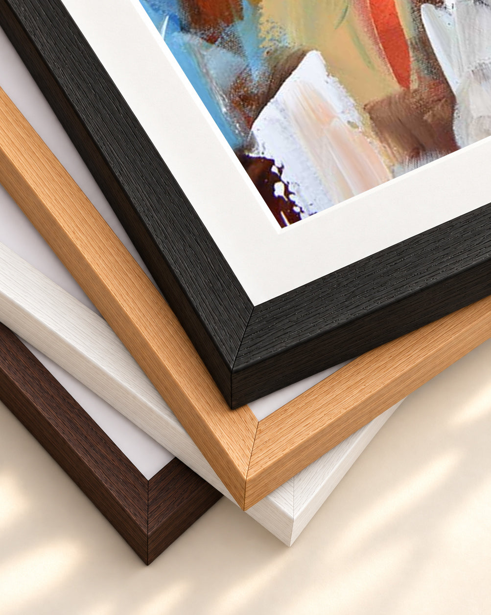 Abstract 325 Art Print — framed print corner with 5 cm mount and bevel