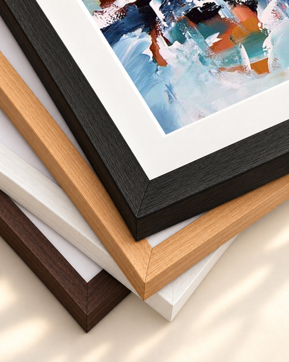 Abstract 329 Art Print — framed print corner with 5 cm mount and bevel