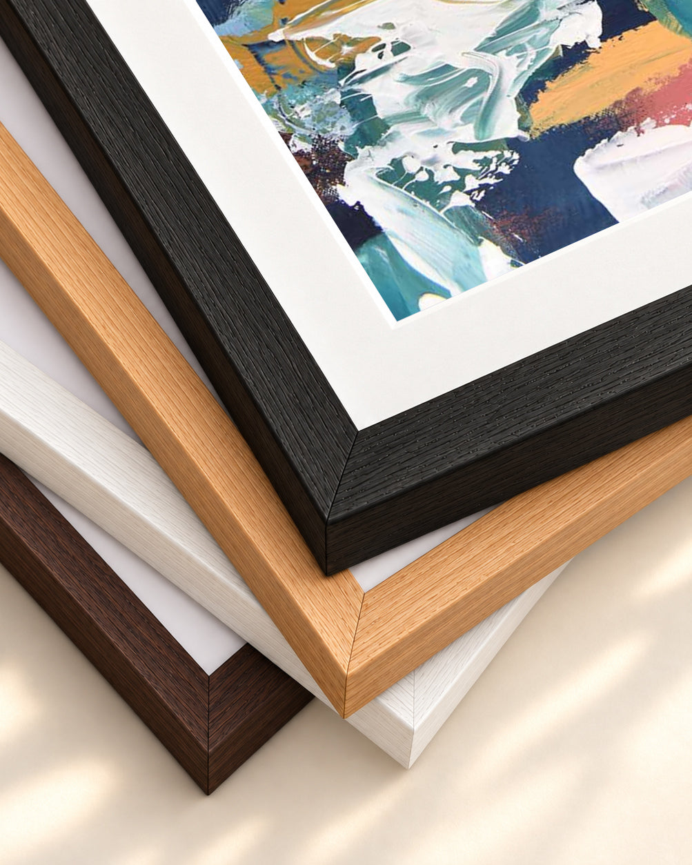 Abstract 331 Art Print — framed print corner with 5 cm mount and bevel