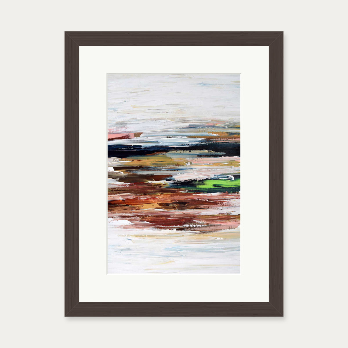 Abstract 332 Art Print — 30 x 40 cm — Brown Frame