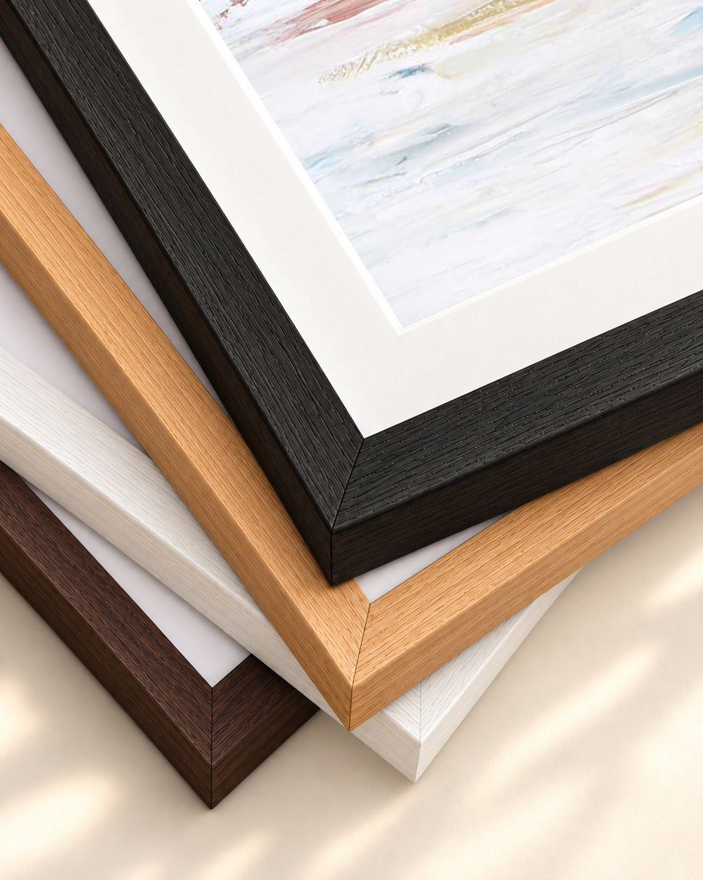 Abstract 332 Art Print — framed print corner with 5 cm mount and bevel