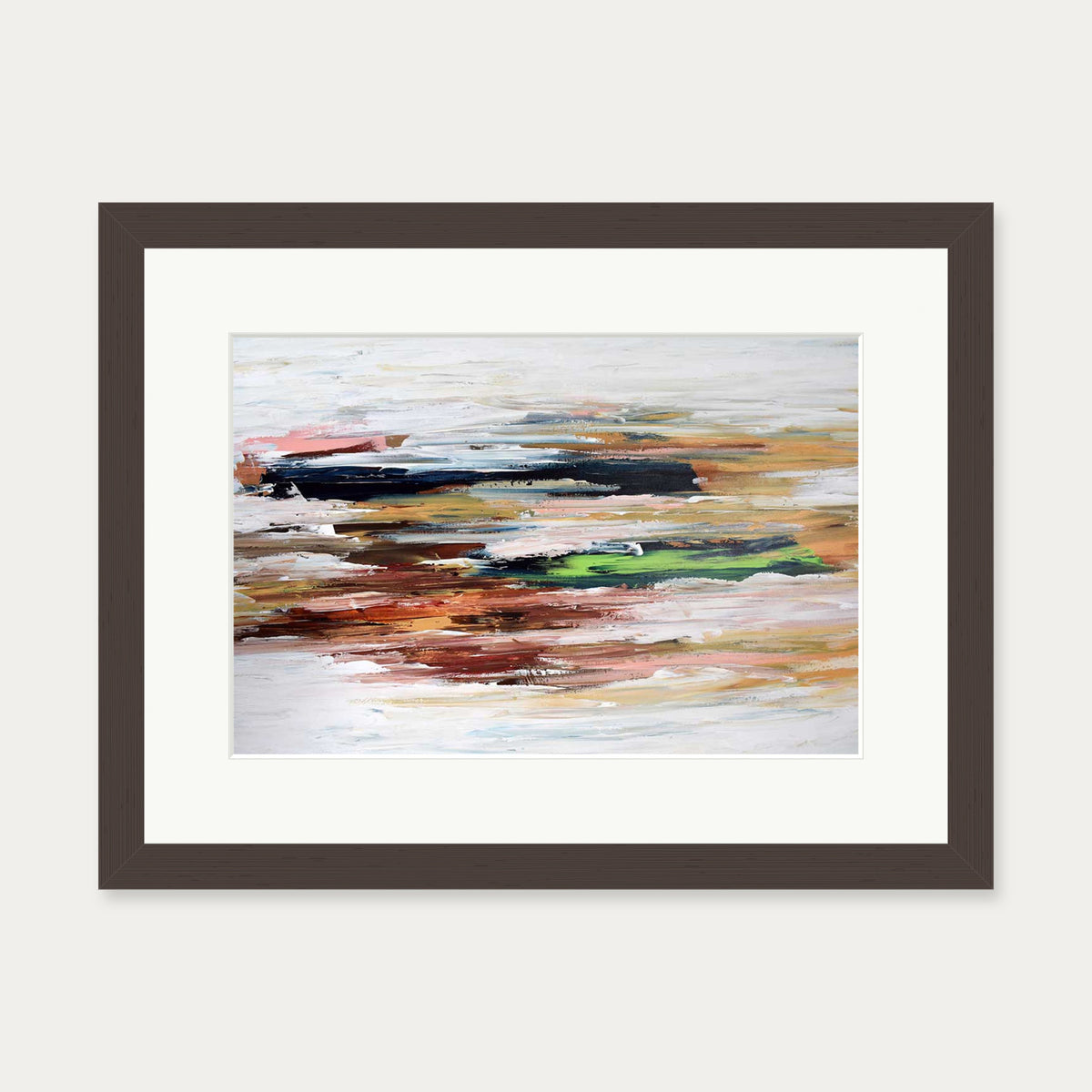 Abstract 333 Art Print — 30 x 40 cm — Brown Frame