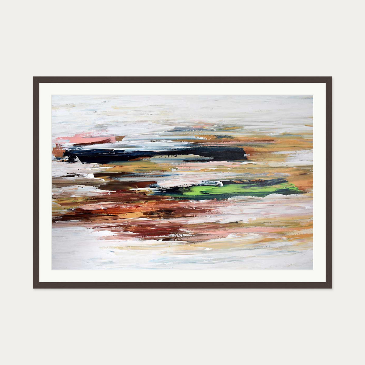 Abstract 333 Art Print — 70 x 100 cm — Brown Frame