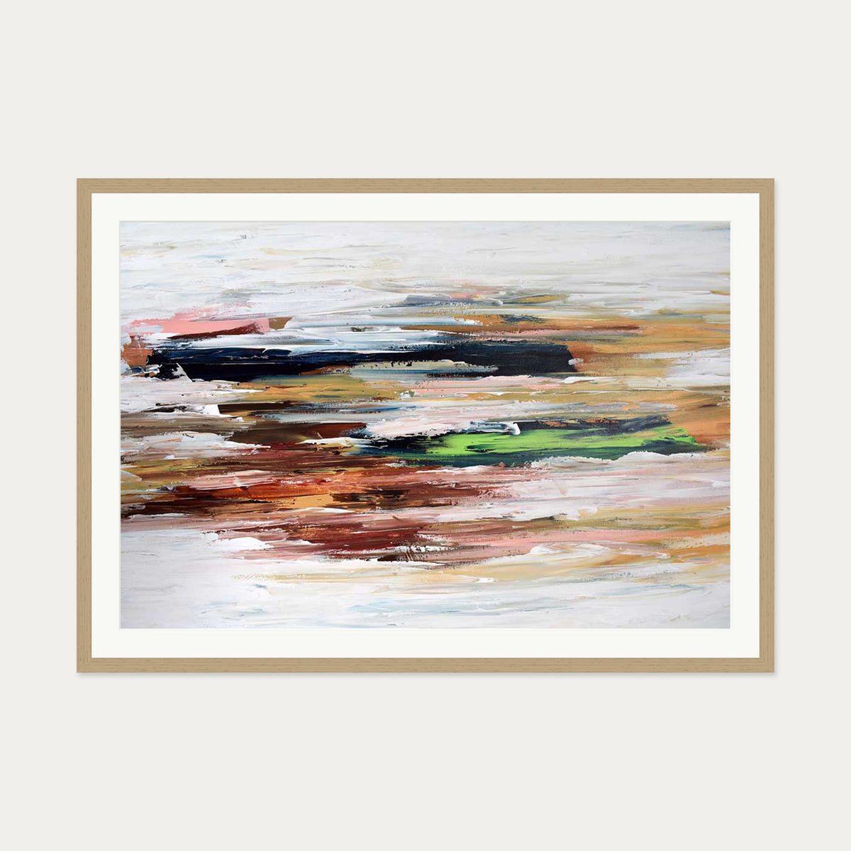 Abstract 333 Art Print — 70 x 100 cm — Oak Frame