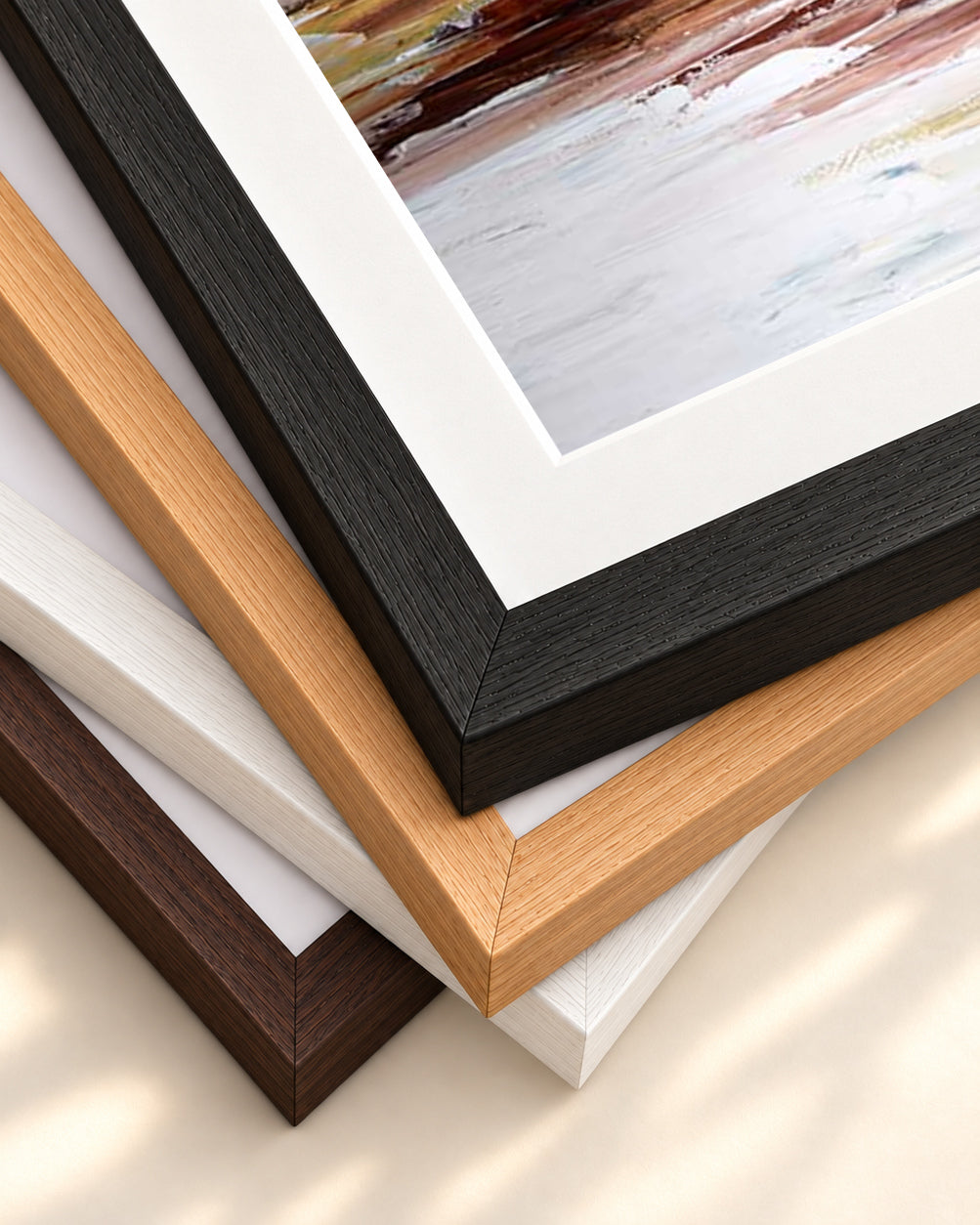 Abstract 333 Art Print — framed print corner with 5 cm mount and bevel