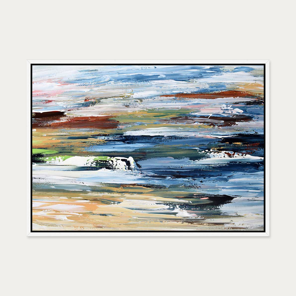 Abstract 334 Canvas Art — 50 x 70 cm — White Frame