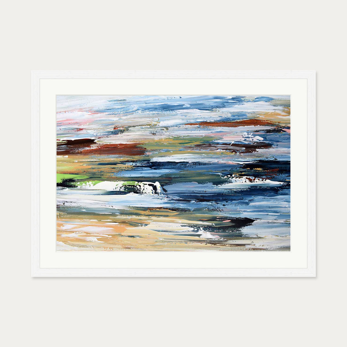 Abstract 334 Art Print — 50 x 70 cm — White Frame