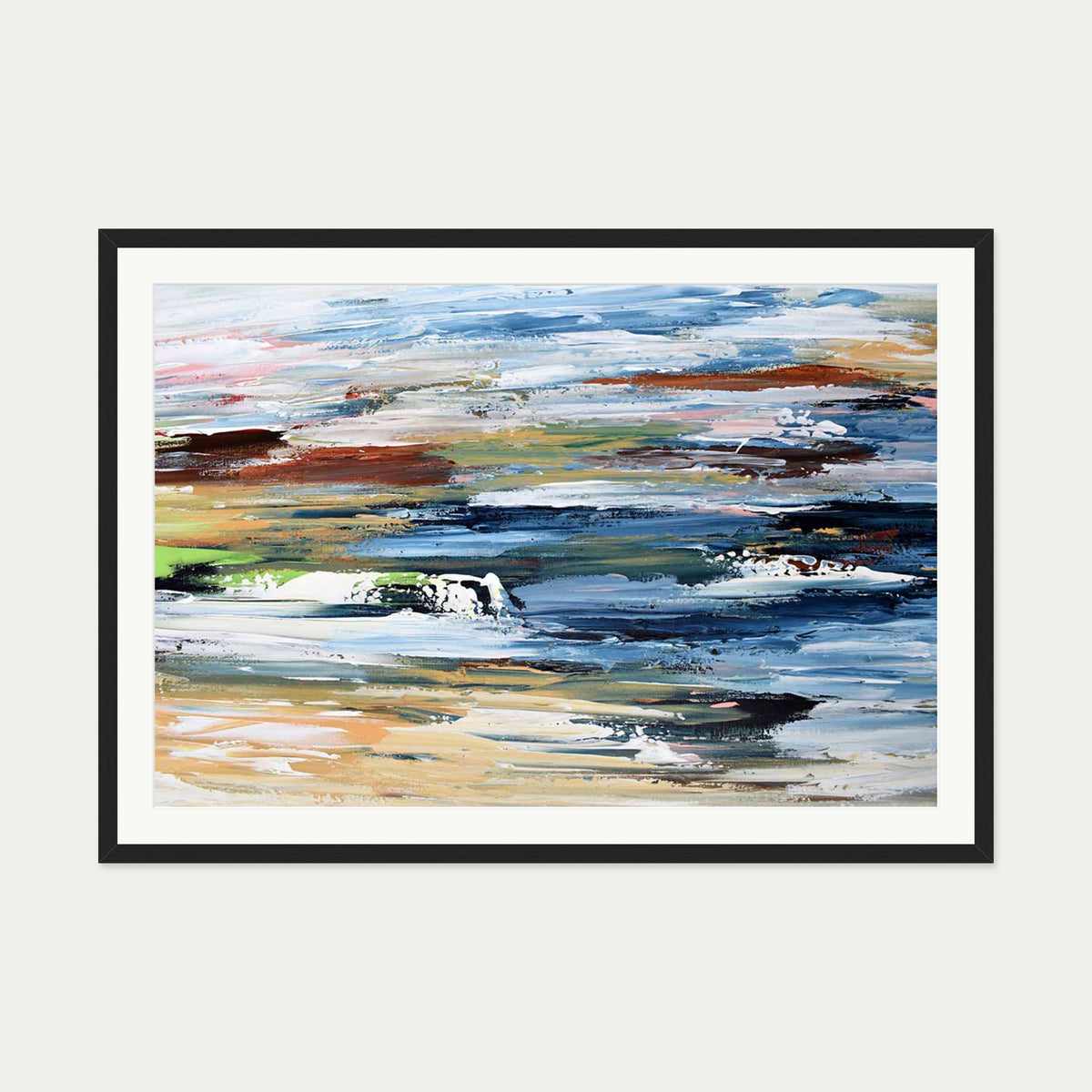 Abstract 334 Art Print — 70 x 100 cm — Black Frame