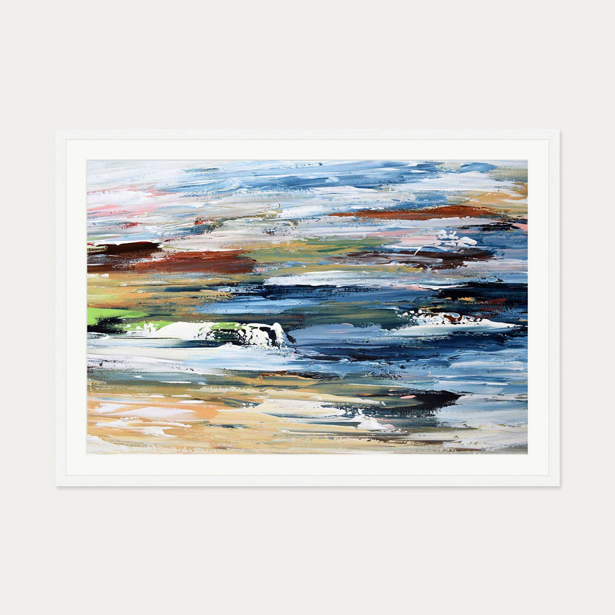 Abstract 334 Art Print — 70 x 100 cm — White Frame