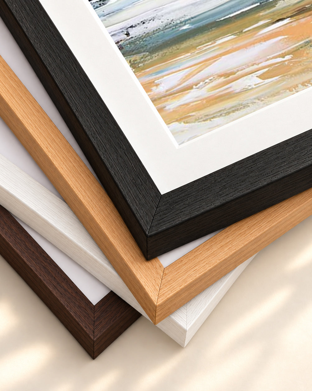 Abstract 334 Art Print — framed print corner with 5 cm mount and bevel