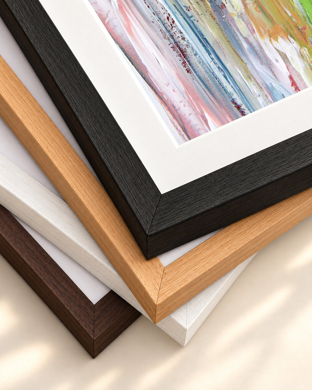 Abstract 335 Art Print — framed print corner with 5 cm mount and bevel