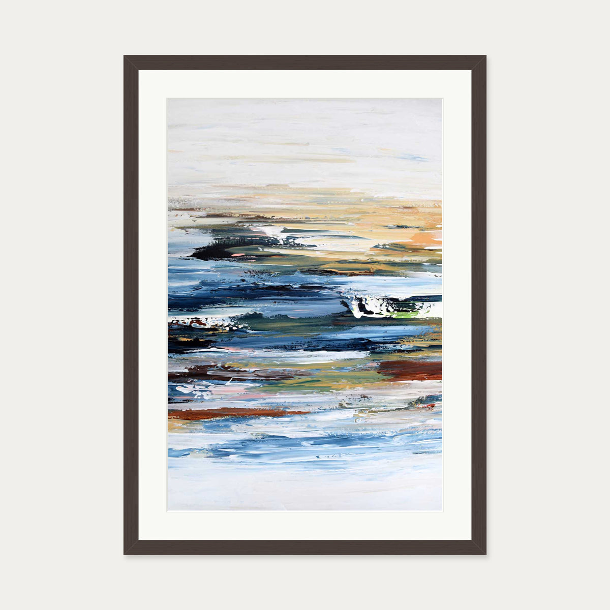 Abstract 336 Art Print — 50 x 70 cm — Brown Frame