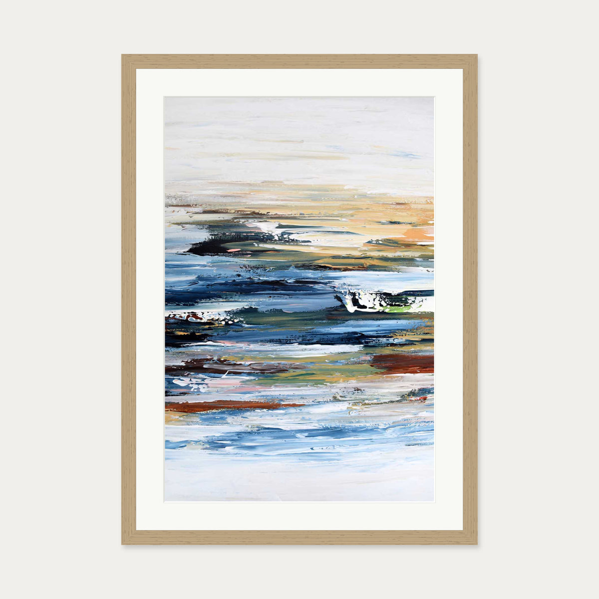 Abstract 336 Art Print — 50 x 70 cm — Oak Frame