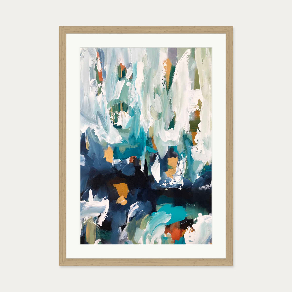 Abstract 339 Art Print — 50 x 70 cm — Oak Frame