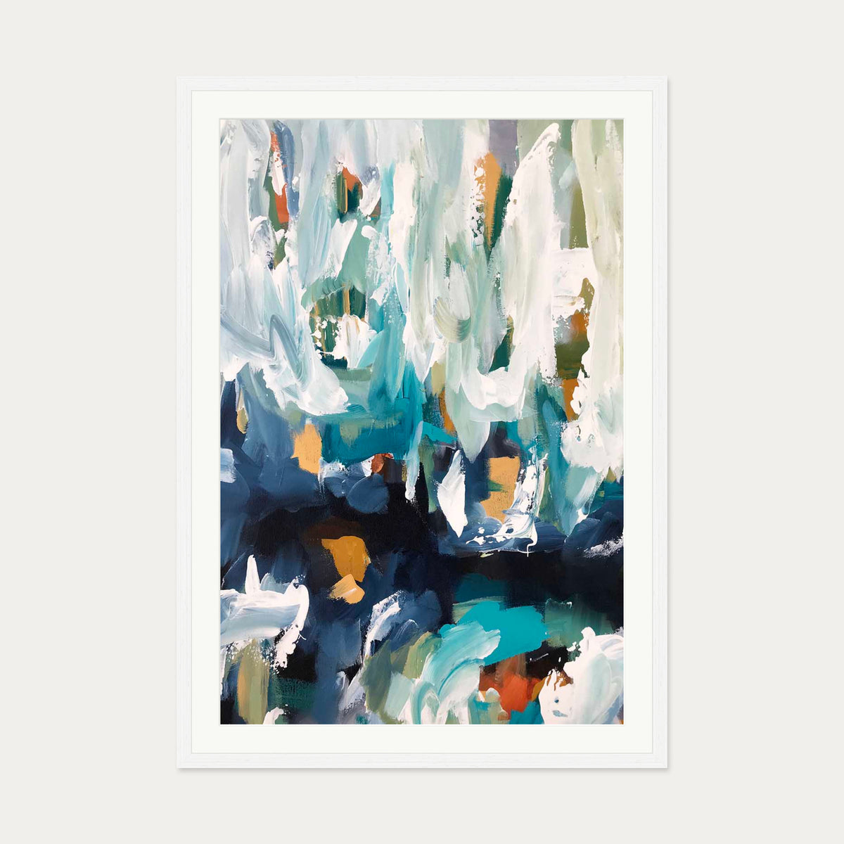 Abstract 339 Art Print — 70 x 100 cm — White Frame