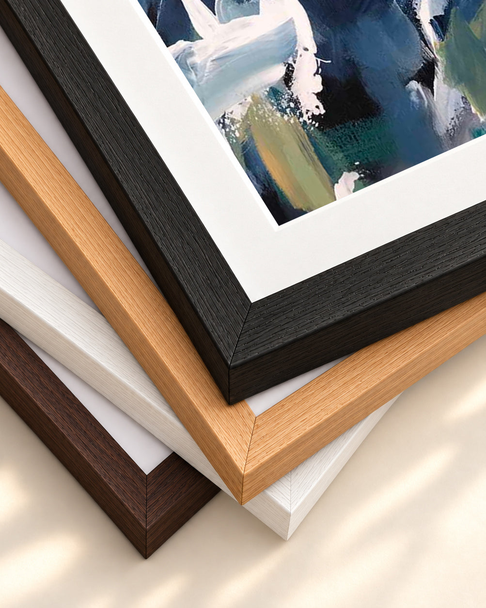 Abstract 339 Art Print — framed print corner with 5 cm mount and bevel