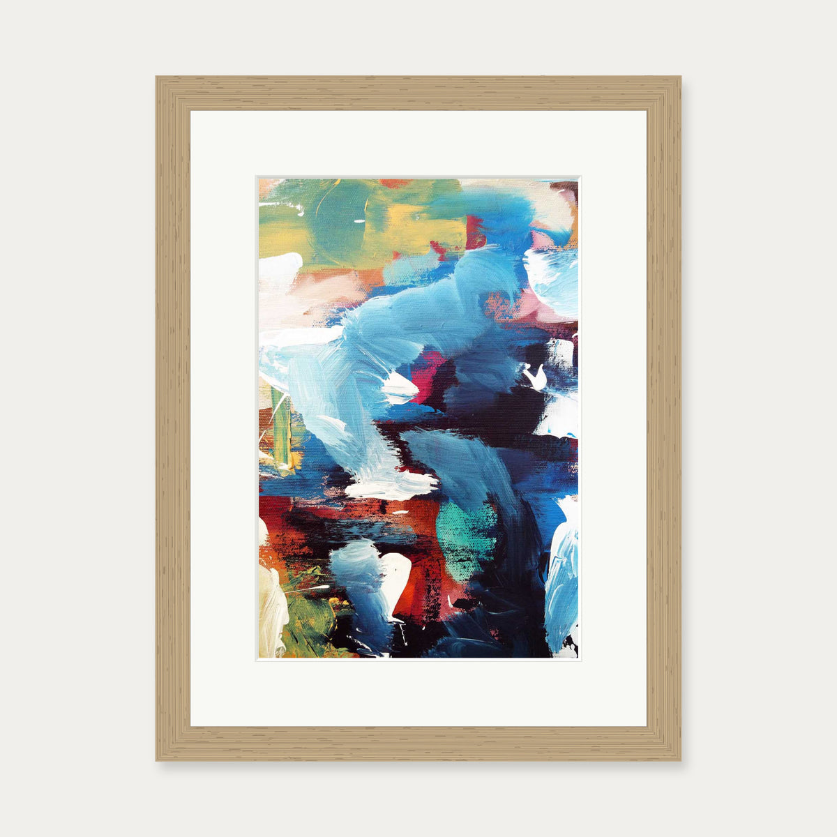 Abstract 34 Art Print — 30 x 40 cm — Oak Frame
