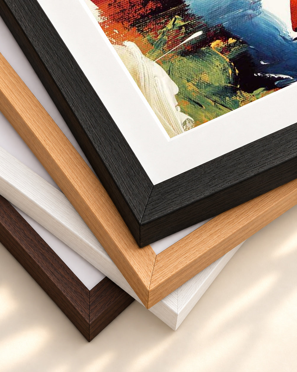 Abstract 34 Art Print — framed print corner with 5 cm mount and bevel