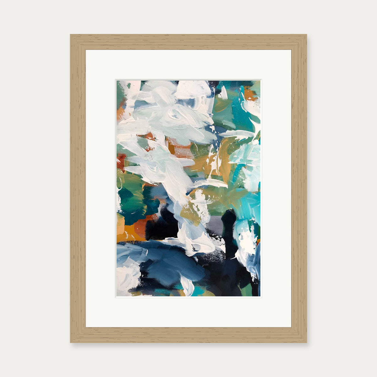 Abstract 341 Art Print — 30 x 40 cm — Oak Frame