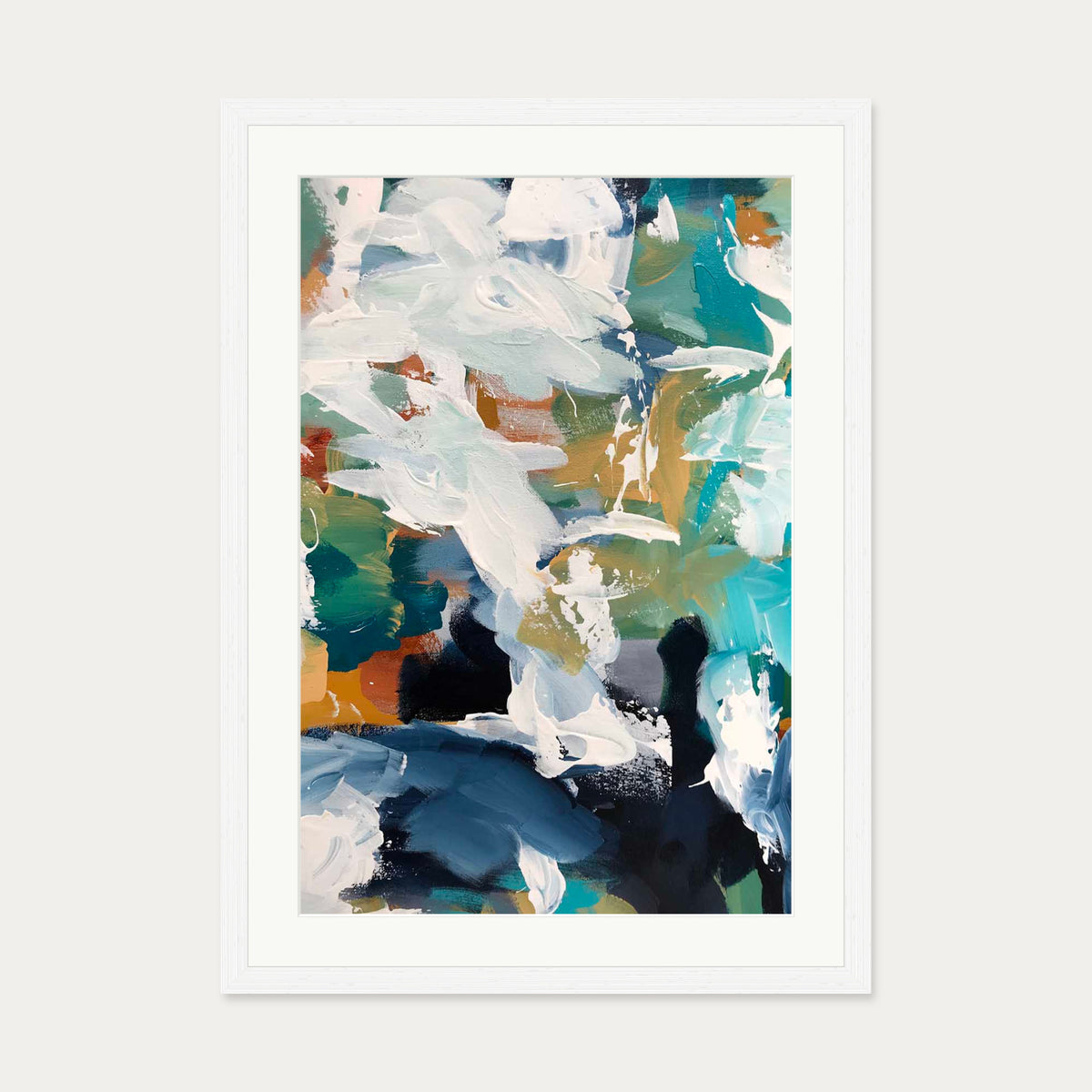 Abstract 341 Art Print — 50 x 70 cm — White Frame